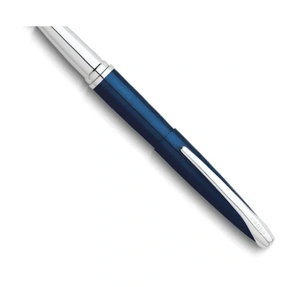 Cross® ATX Translucent Blue Lacquer Fountain Pen with Medium Stainless Steel Nib