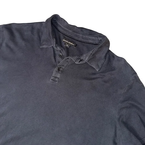 Banana Republic Mens XXL black Short Sleeve Polo Shirt Embroidered‎ BR Logo