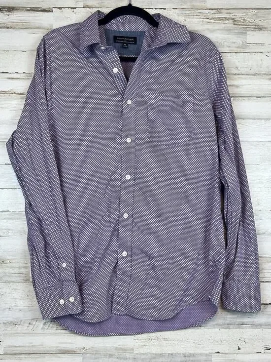 Banana Republic Mens Purple Stretch Soft Wash Button Down Cotton Shirt Sz M