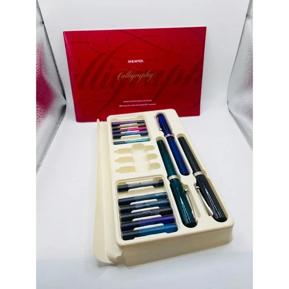 Vintage Sheaffer Calligraphy Intro Kit Not‎ Complete Writing Pads + Tools 3 Pens