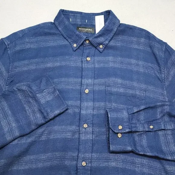 NWT BANANA REPUBLIC MEN'S Untucked Flannel Shirt Size XXL‎