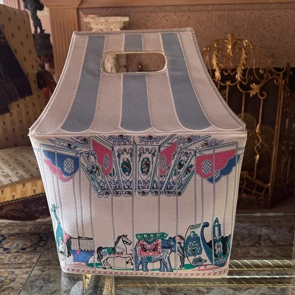 Lulu Guinness bag  circus carousel  design bag with stones
