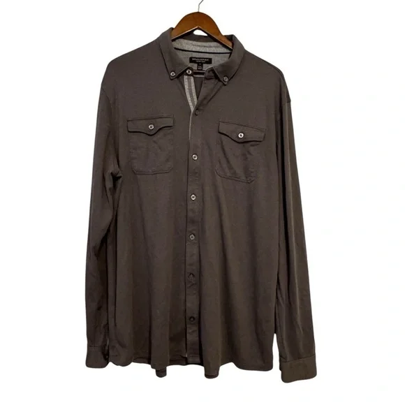 Banana Republic Luxury Tough Gray Long Sleeve Button Down Shirt