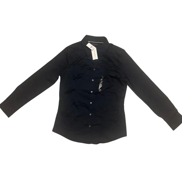 Banana Republic Mens‎ Non Iron Tailored Fit Navy Button Down Dress Shirt Size 10