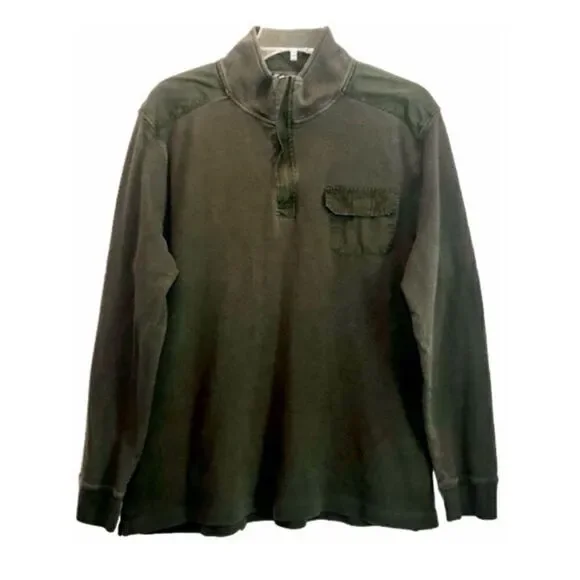 Banana Republic Long Sleeve Cotton Pullover in Faded Olive Green Men’s Large