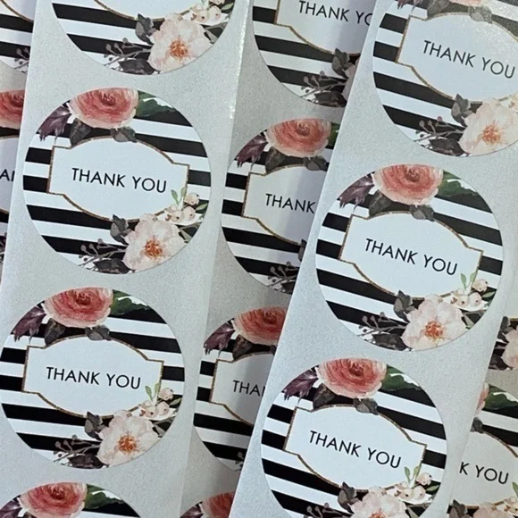 40 Small Thank You Stickers! (Quarter Size)