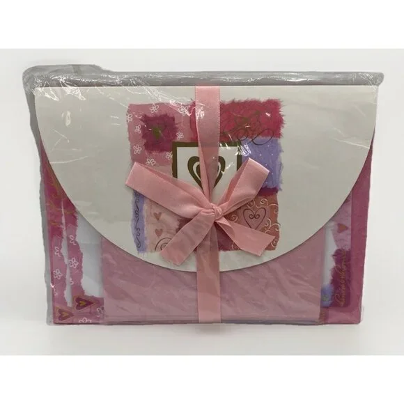 Winking Moon Press Stationery Portfolio Set 20 Sheets 10 Envelopes Pink Desk New