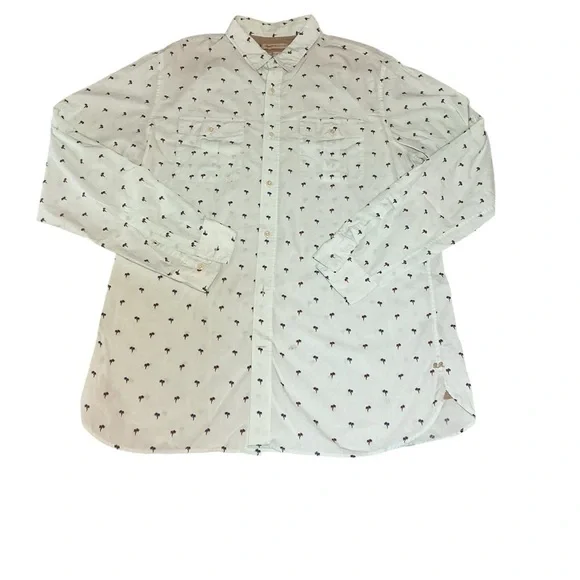 Banana Republic Men’s ‎ Tall Slim Fit Palm Tree Print Button Down Shirt XL