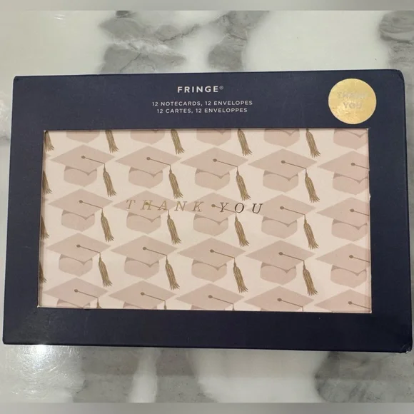 NWT Fringe Studio Graduation Thank You Boxed Notes – 2 Styles (12 Total)