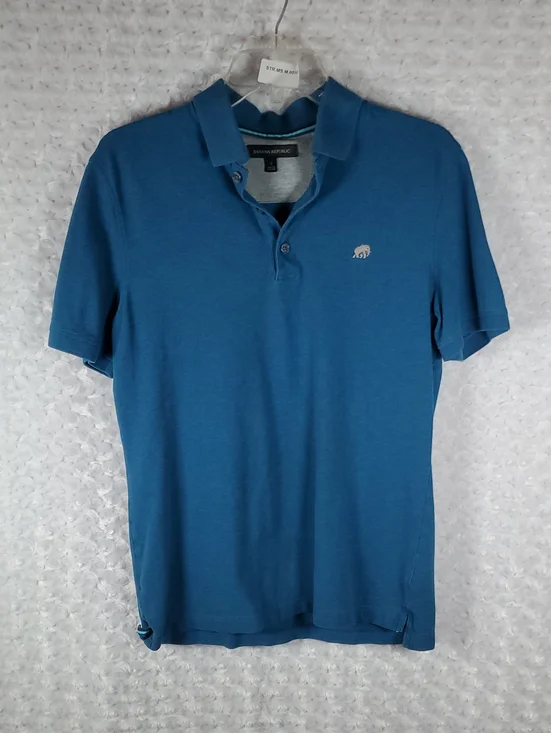 Banana Republic Teal Short-Sleeve Polo M