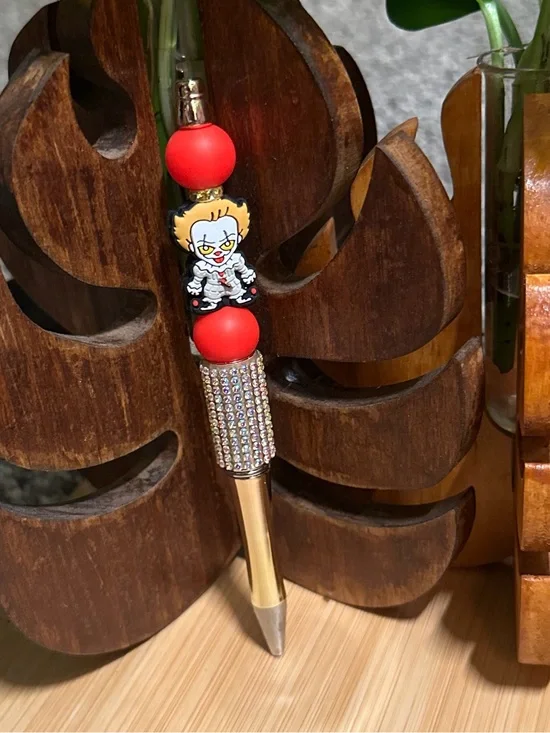 Spooky Halloween Silicone Pen | Handmade Beaded Pen | Fall Writing Accessory