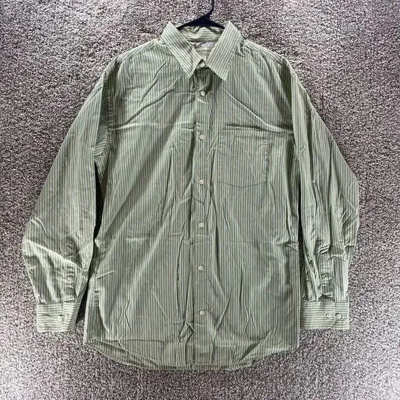 Banana Republic Shirt Adult Extra Large Green Beige Striped Button Up Casual Men