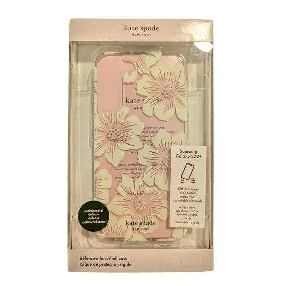W5. Kate Spade-New York- Case for Samsung‎ Galaxy S22+ (Plus) Clear/Flowers