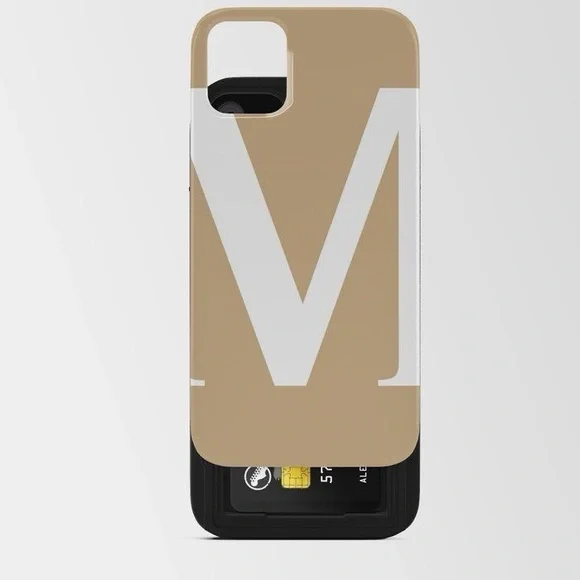 M MONOGRAM (WHITE & TAN) iPhone Card Case / iPhone 11