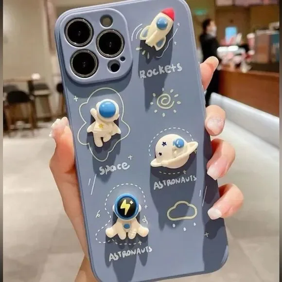 3for$20 NEW Cartoon Astronaut Decor Space Phone Case iPhone 15 pro max …