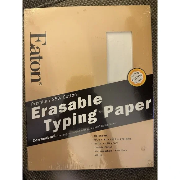 Eaton Erasable Typing Paper 25% Cotton‎ 8.5