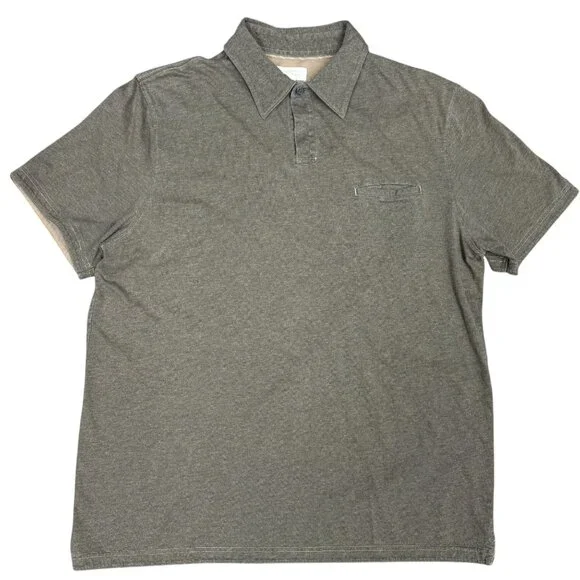 Men's BANANA REPUBLIC Fitten Pima Polo Shirt‎ Heather Brown- Size XL