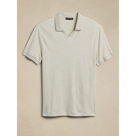Banana Republic Luxury Touch Polo‎ Shirt Mens XL Tall Beige Short Sleeve NWT