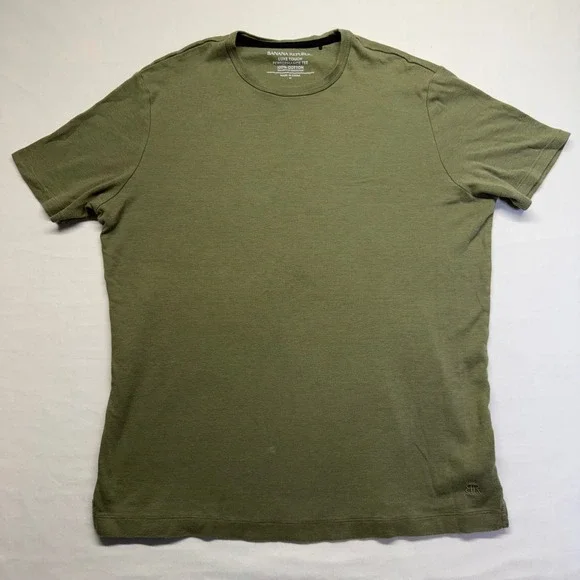 Banana Republic Luxe Touch Performance Tee Mens Sz M Olive Green Cotton T Shirt