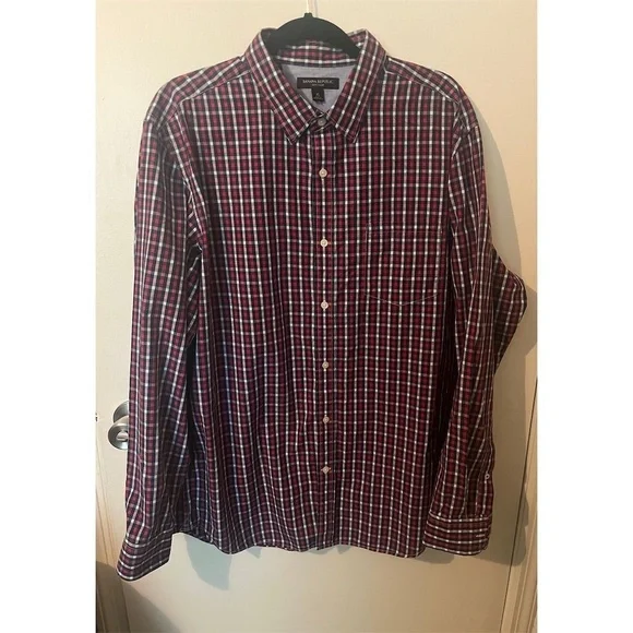 Banana Republic Men's Long Sleeve Plaid Button-Down Shirt‎ XL