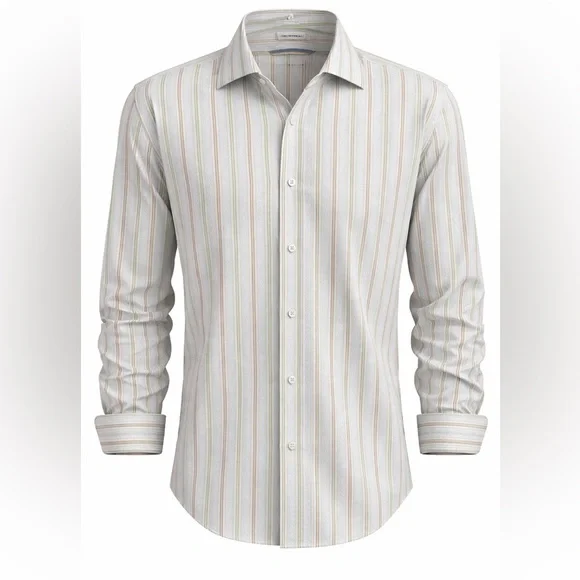 Banana republic slim fit men's striped‎ button down short, 16-16.5 Italy