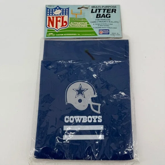 Vintage NFL Dallas Cowboys Car Litter Bag Trash Bag Auto Accessory NOS