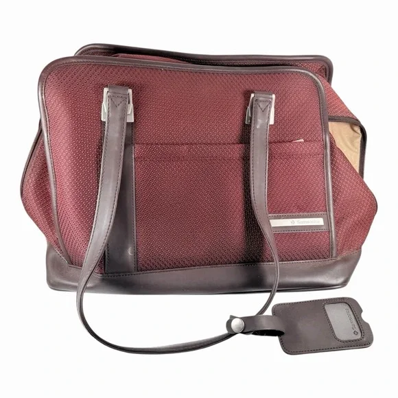 Samsonite BurgundyW/ faux leather Briefcase - Laptop Carry Bag 16