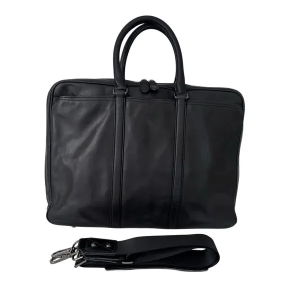 Coach Metropolitan Slim Briefcase Leather Bag Business Travel Black 71732