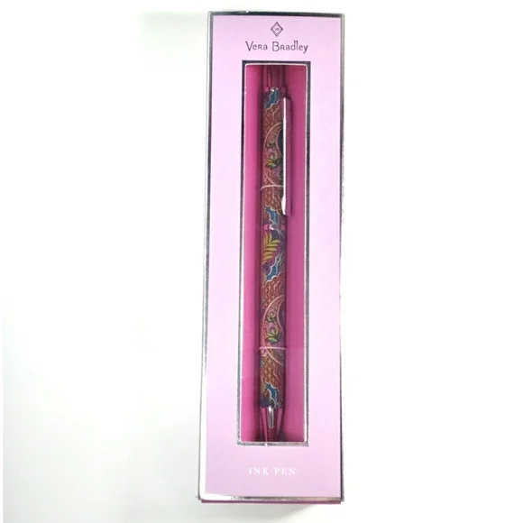 Vera Bradley Ball Point Pen Paisley In Paradise Metal Click Pen