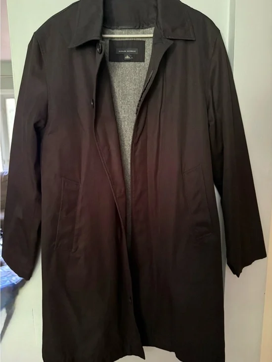 Banana Republic Dark Brown Men's Overcoat- hole on arm