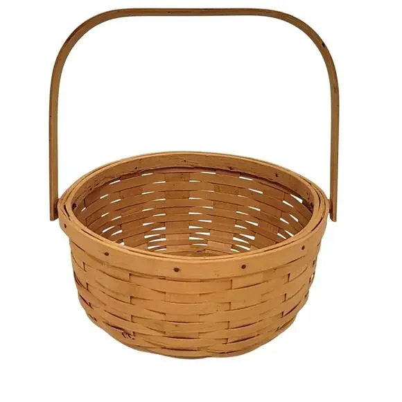 Hand Crafted Wicker Basket with Handle 7.5