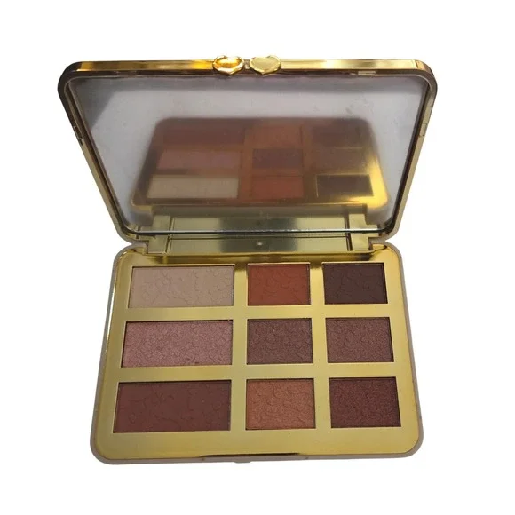Natural Eyes Neutral Eye Shadow Palette 9 Shades Pink Lace Case Heart Clasp