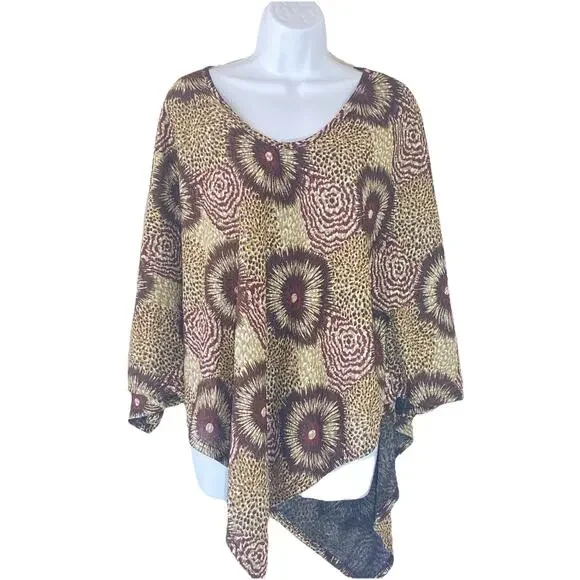 VTG Magic Scarf Asymmetric Poncho Top One Size Whimsygoth Fairycore Boho Y2K 90s