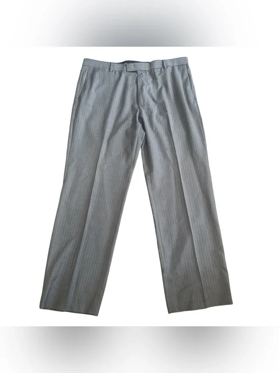 Banana Republic Tailored Fit Wool Gray Pinstripes Trousers Pants Men’s 38 X 32