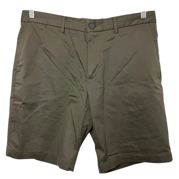 Banana Republic Aiden Short Mens 33 Olive Green Stretch Cotton‎ Twill 9 Inseam