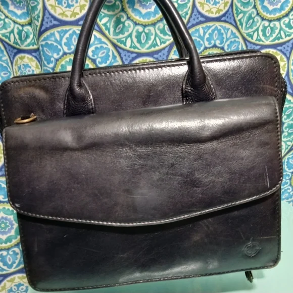 Vintage Franklin Covey Black Briefcase Classic Leather Design