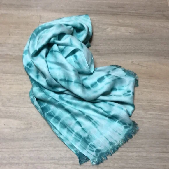 Aqua Tie Dye look Shawl