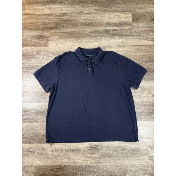 Banana Republic Mens XXL Monogram Pique‎ Polo Shirt Preppy Navy Blue