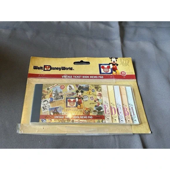 Vintage Walt Disney Wold Ticket Book Memo Pad Theme Park Merchandise Collectable