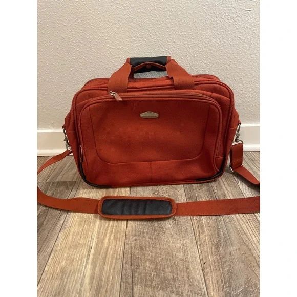 Ricardo Beverly Hills Orange Travel Bag Briefcase Carry‎ On Luggage