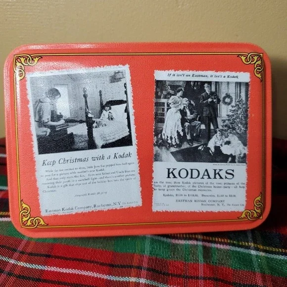 Kodak OS Memories Collection Holiday Commemorative Tin Red 1994 Vintage