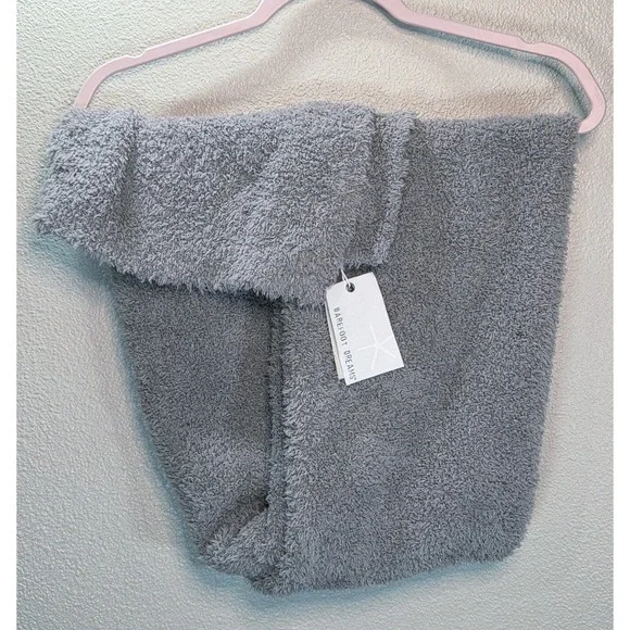 Barefoot Dreams CozyChic Gray Plush Scarf Wrap Soft Lounge NWT‎
