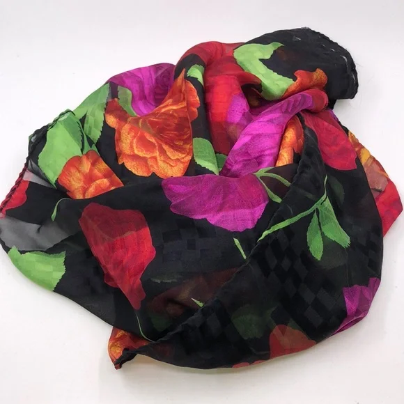 Rose Floral Sheer Scarf