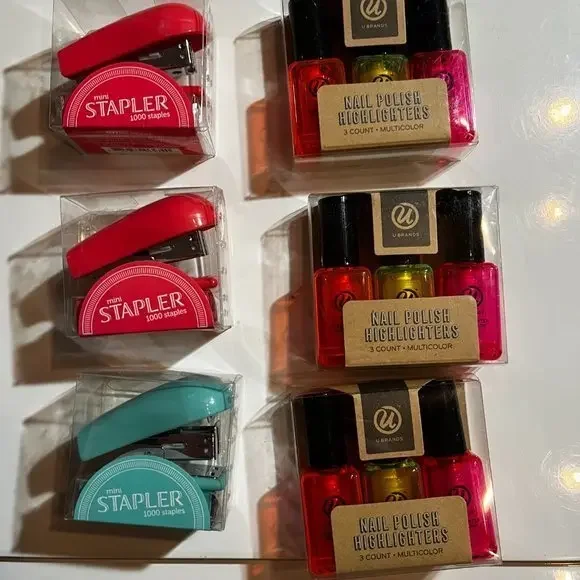 Highlighters and Mini Staplers (Fun Novelty Office Supplies)‎ (h/o)