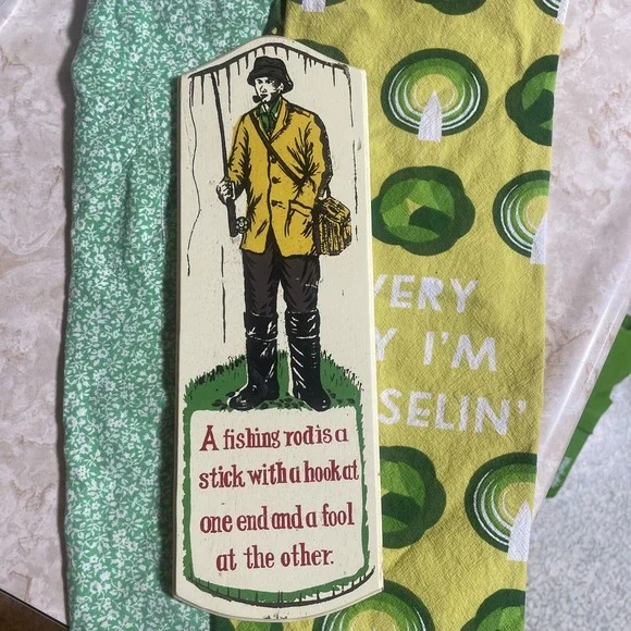 Vintage Fisherman Wooden‎ Sign