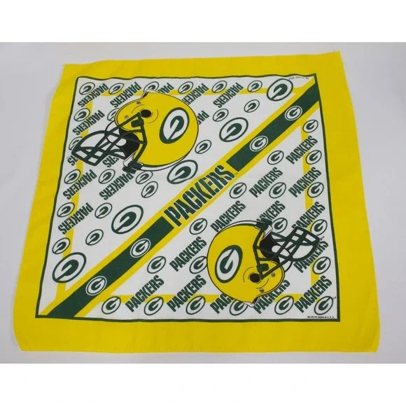 Vintage 1995‎ Green Bay Packers Bandana Handkerchief 19.5