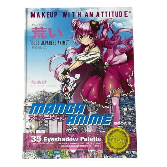 Manga Anime 35 Pressed Eyeshadow Palette Book 2‎ by RUDE Cosmetics NIB Sealed