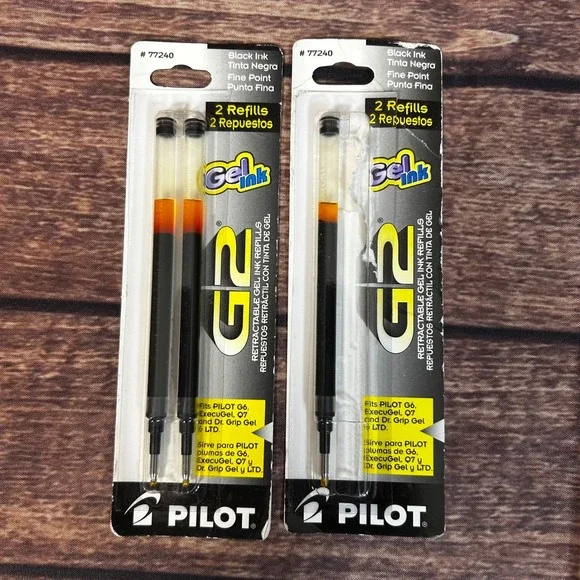 Pilot G2 Gel Ink Refills Black Fine Point 0.7mm Total 3 Refills 77240