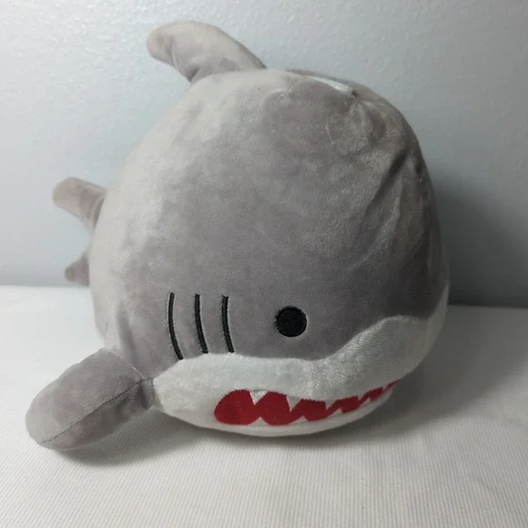 Your Zone Gray And White Plush‎ Shark Bank With Stopper Soft Great Condition