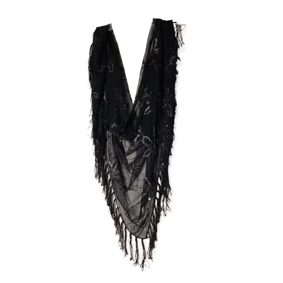 Women’s Black Sequin Scarf / Wrap